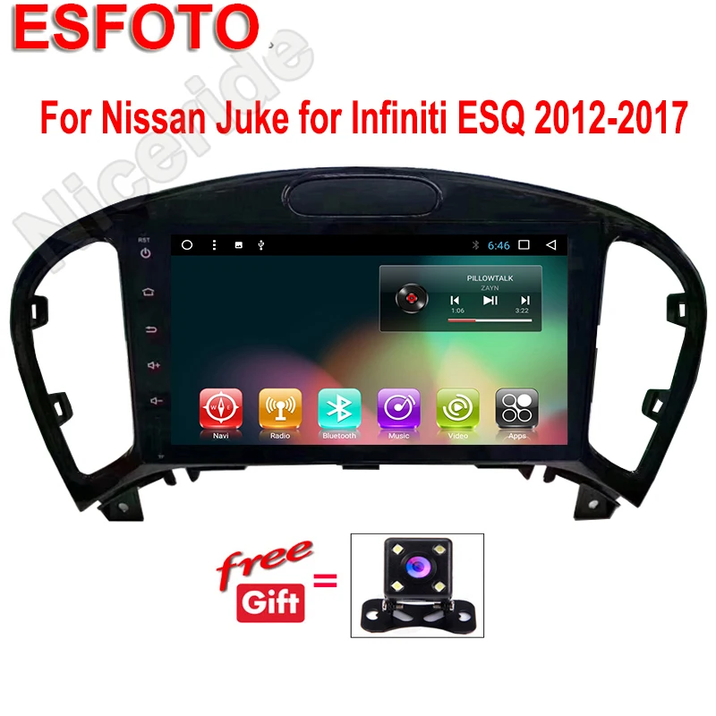 Android 7 1 автомобильный dvd плеер для Nissan Juke Infiniti esq 2012 2017 gps Навигация стерео