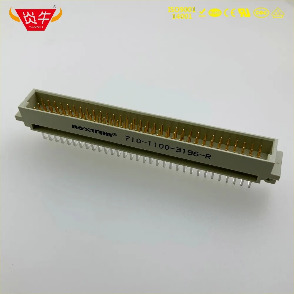 396 DIN41612 DIN разъем 710-1100-3196-R 3*32P 96PIN мужской правый Угловые булавки европейская розетка 9001-11961COOA NEXTRON OUPIN