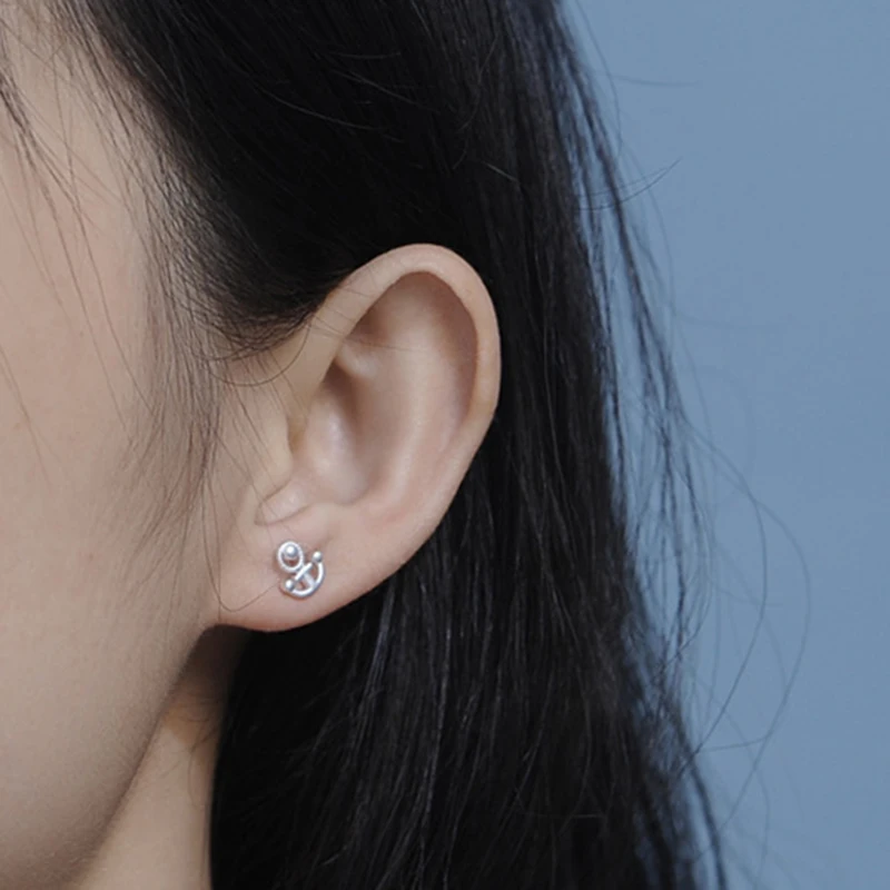 Женские серьги гвоздики из серебра 100% пробы с якорем и рулем|Серьги-гвоздики| |