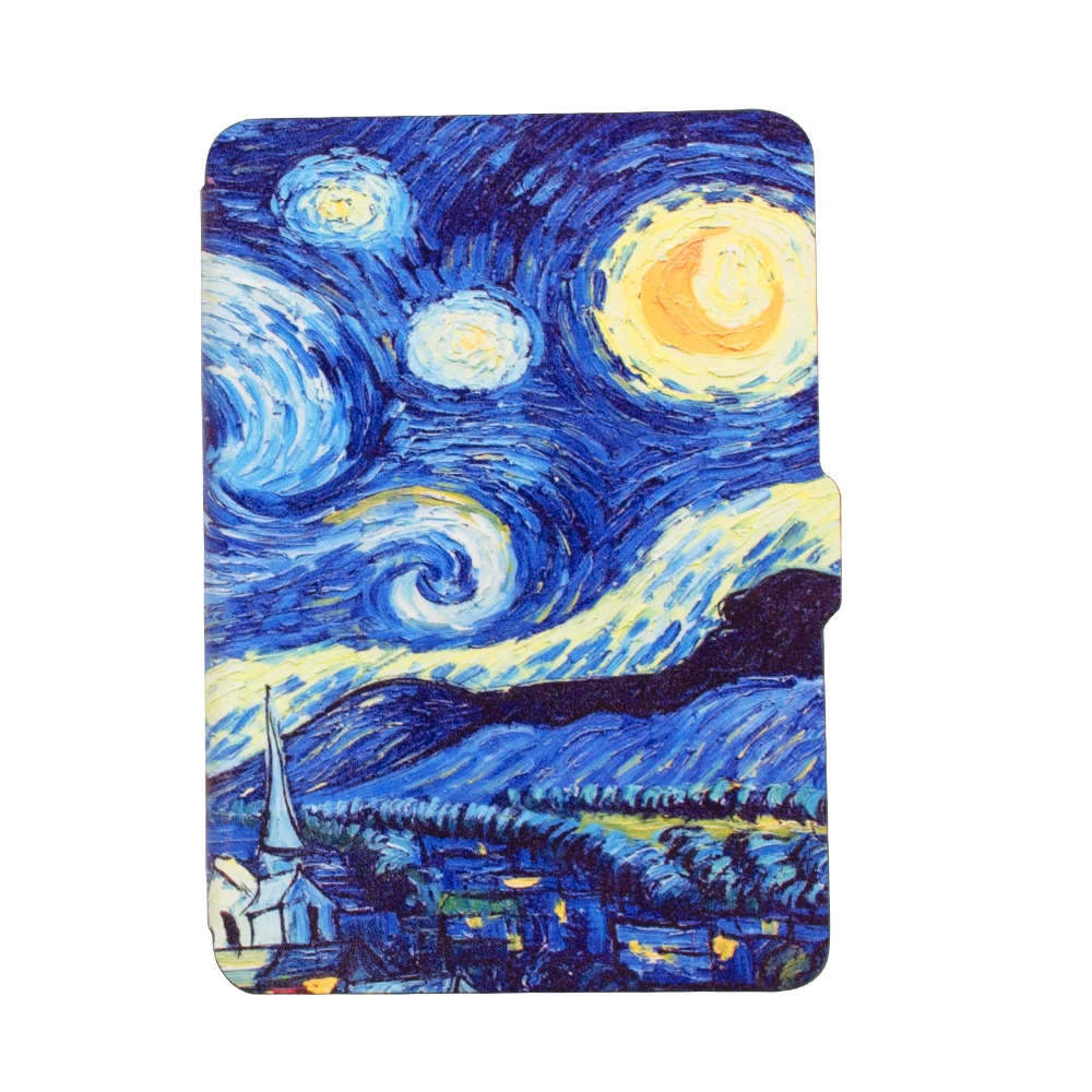 Умный кожаный чехол с принтом ультра тонкий для Amazon Kindle Paperwhite 1 2/paperwhite3 (новая