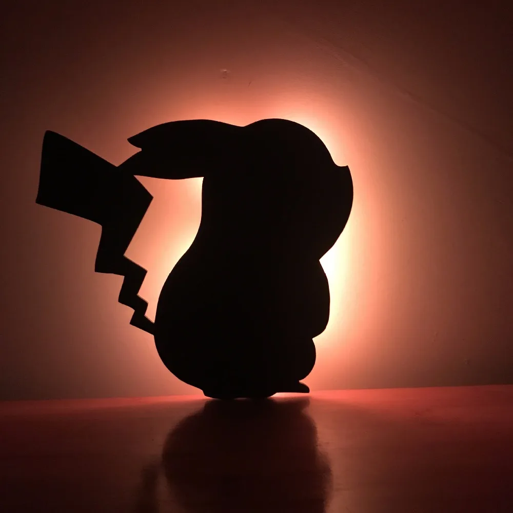 Amroe Pokemon Pikachu figure Lampara nigth светильник Настенный для детей с голосовым управлением