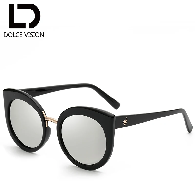 Dolce vision женские черные Винтаж солнцезащитные очки "кошачий глаз" солнцезащитные Стекло es дизайнерские Стекло es для Для женщин Стекло ретро-Оттенки Óculos женский Винтаж Gafas - Цвет линз: 003