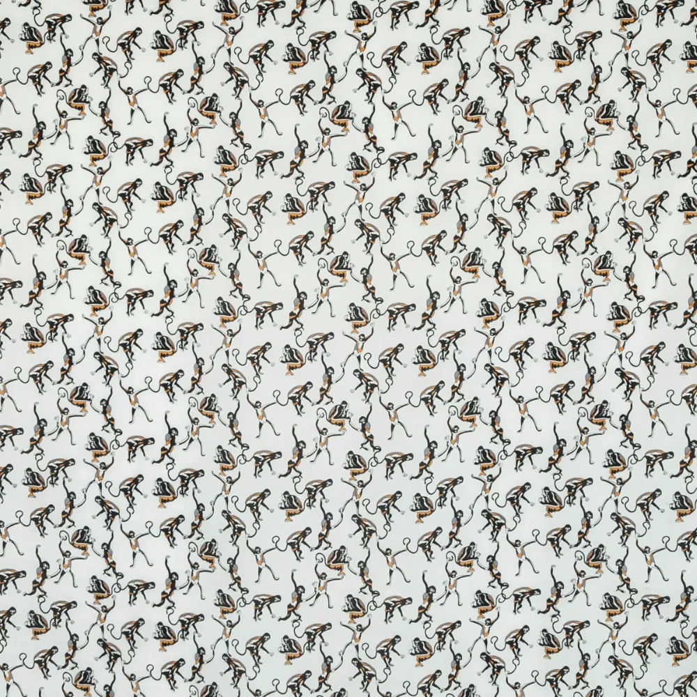 Блузка из чистого шелка с длинным шлейфом и принтом обезьяны мультфильма платье