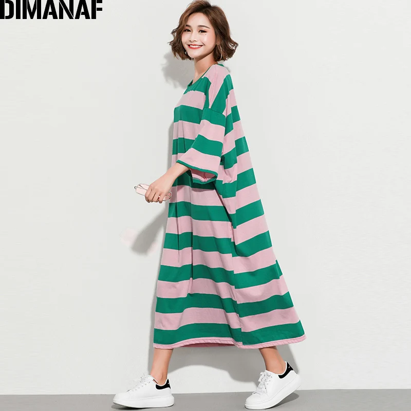 DIMANAF женский сарафан одежда летнее платье больших размеров хлопок Femme леди Vestidos