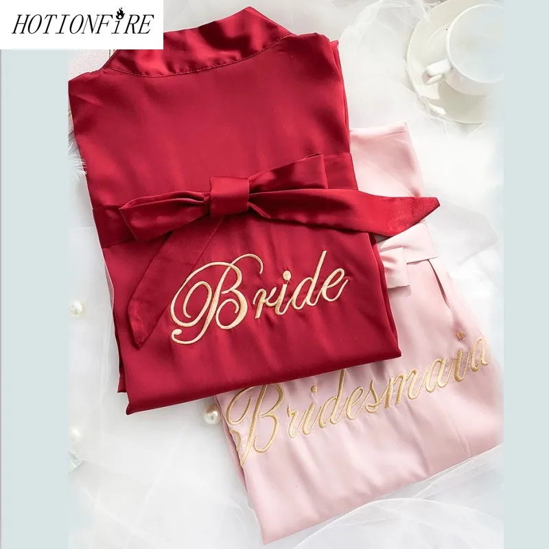 Женские пижамы банные халаты Летнее шелковое платье подружки невесты