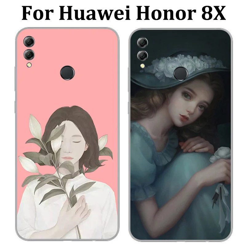 Чехол для Huawei Honor 8X Модный мягкий чехол телефона защитный 8 X кожа|Бамперы| |