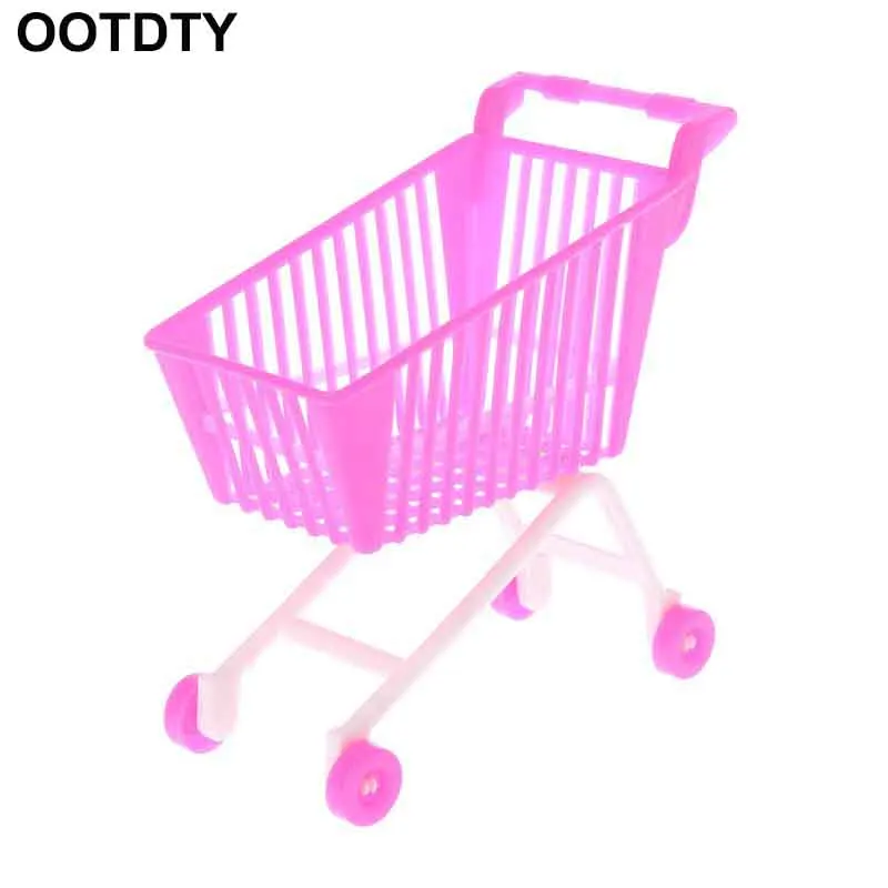 Doll Shopping Cart Plastic Cute Miniature Mini Supermarket Storage Hand Truck Pretend Toys Dollhouse Trolley Simulation Play Kid | Игрушки и