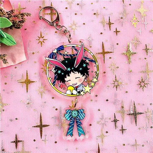 as pictued Anime Boku No Hero Academia Midoriya Izuku Bakugou Katsuki Shoto Acrylic Figure keychain Keyring Decoration Collection Model Toy - Цвет: as pictued