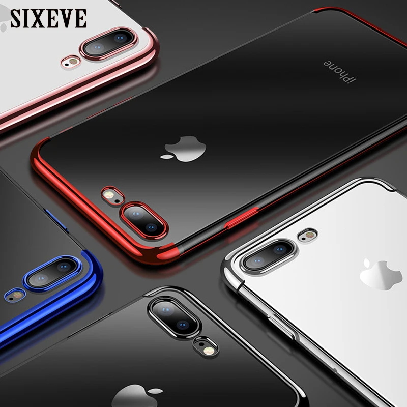 Прозрачный чехол для мобильного телефона SIXEVE из ТПУ iPhone 6 s 7 8 Plus X XS MAX XR 6Plus 7Plus
