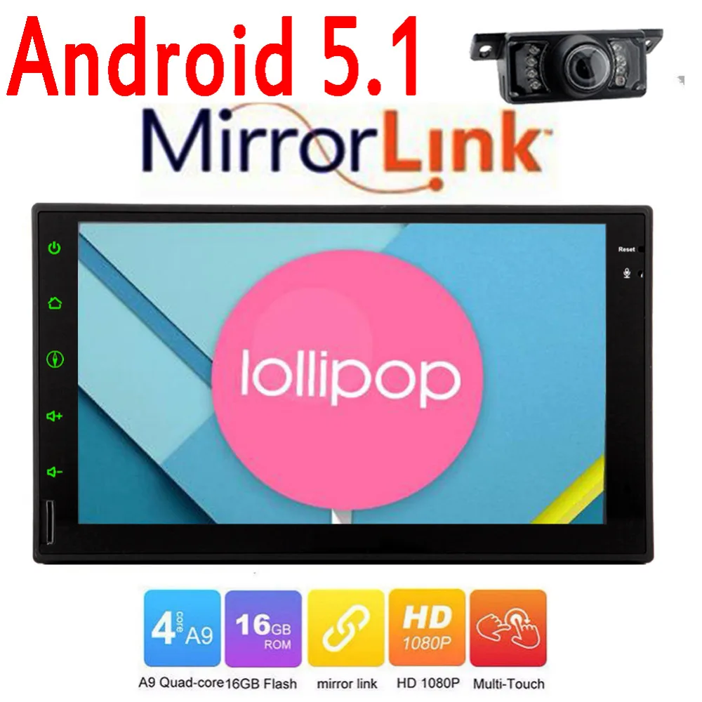 7010b Android 5.1 В тире double 2 дин Авторадио GPS навигатор плеер аудио HD touch Экран Wi Fi