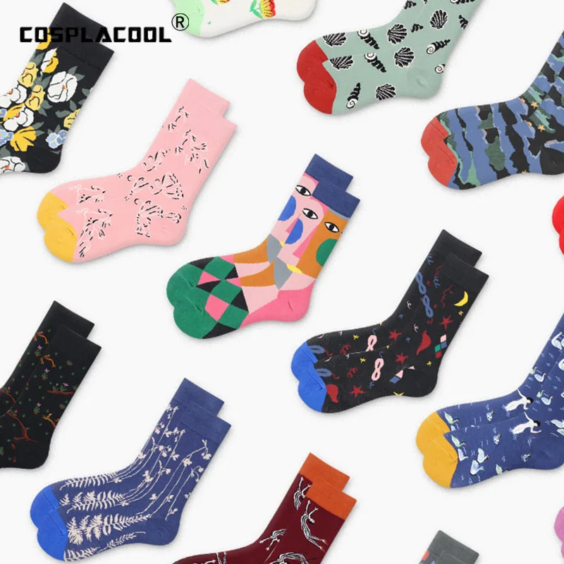 [Cospacool] Новинка носки с абстрактными животными мужские хлопковые забавные яркие