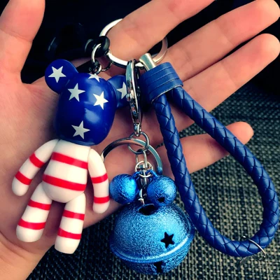 Креативный мультяшный популярный мрачный медведь Тедди кожаный ремешок брелок