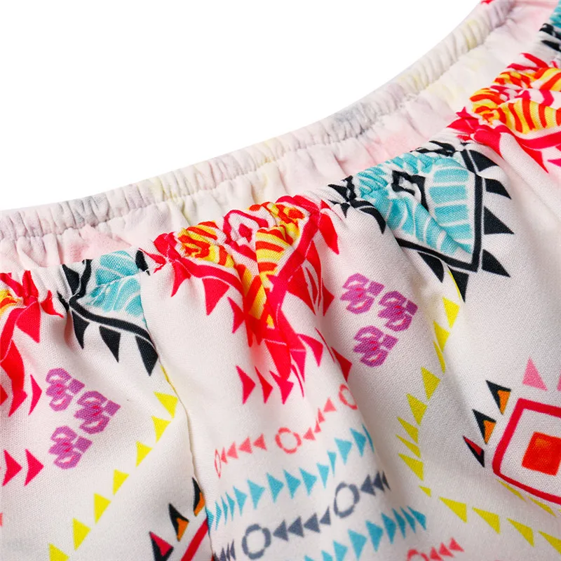 

Mommy and me Clothes Tops 2019 Summer Off Shoulder Bohemian Print Tops Family t shirt Matching Family Outfits C0445