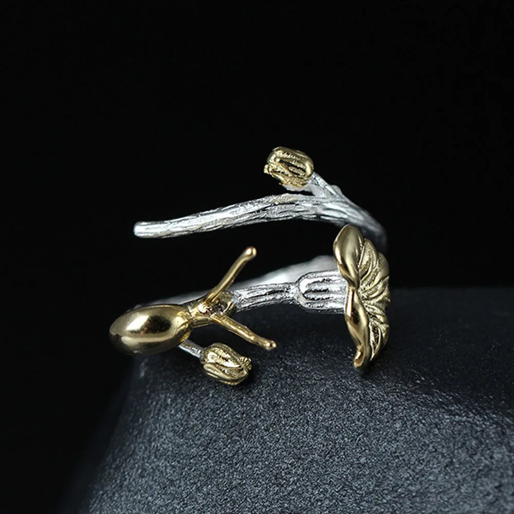 LARGERLOF Ring Silver 925 women Flower Rings Fine Jewelry Handmade Vintage For Women RG49121 | Украшения и аксессуары