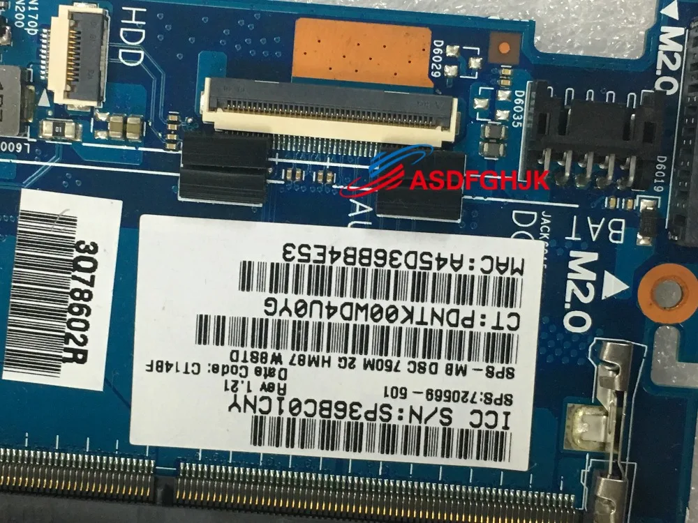 Оригинальная материнская плата для ноутбука HP ENVY 15 j 750M 2 Гб 720569 501 100% проверенный
