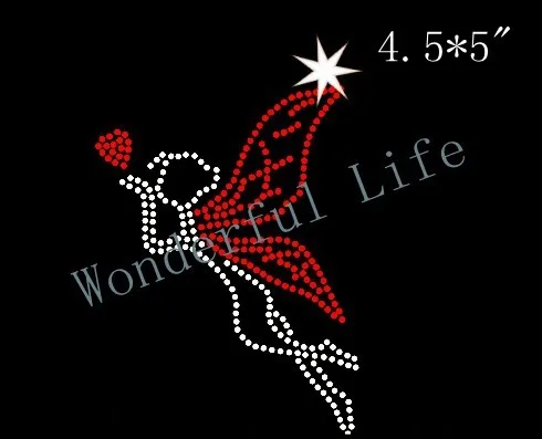 Бесплатная доставка поцелуй фея красивая девушка красный тепловой мотив стразы