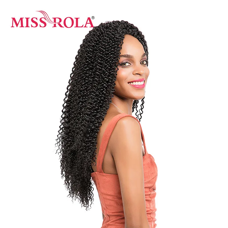 Miss Rola 1B# Black Bohemian Braids Hair 36roots/pack Kanekalon Low Temperature 85g Synthetic Crochet Curly Braids for Women
