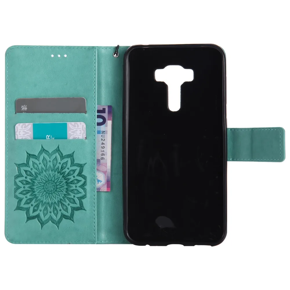 Мода Fundas Флип Подсолнечное бумажник Case для Asus Zenfone Selfie ZD552KL 5.5 дюймов стенд кожа