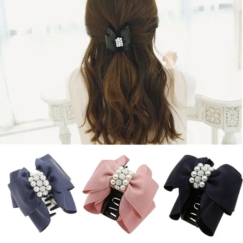 Женские заколки для волос LNRRABC стразы с бантиком и искусственным жемчугом