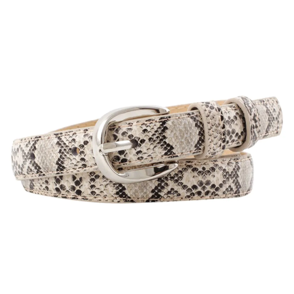 Печатные ленты из змеиной кожи SAGACE для женщин пояс с золотой пряжкой