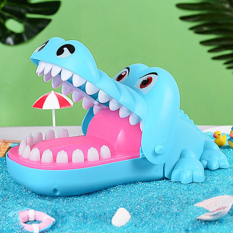 Sky Blue Crocodile Кусать Рот зубы укус палец бар игра Смешные приколы детская игрушка для детей и взрослых - Цвет: Sky Blue Crocodile