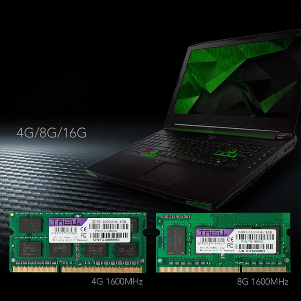 Оперативная память для ноутбука TAISU 2 ГБ 4 8 DDR3 1600 МГц|Оперативная память| |