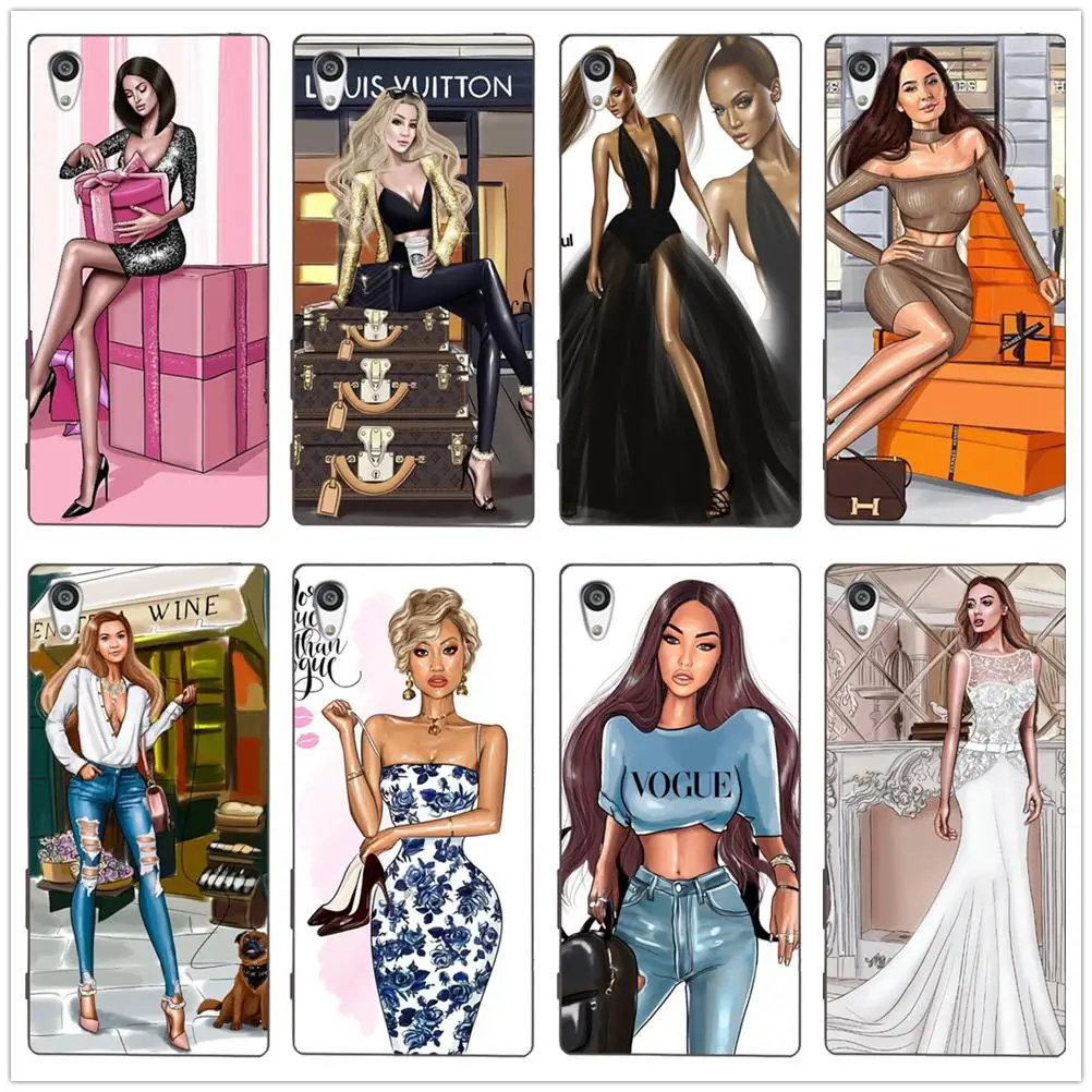 fashion Charming Painting Women TPU soft case Cover For Sony Xperia Z Z1 Z2 Z3 Z4 Z5 compact Premium shell Coque |