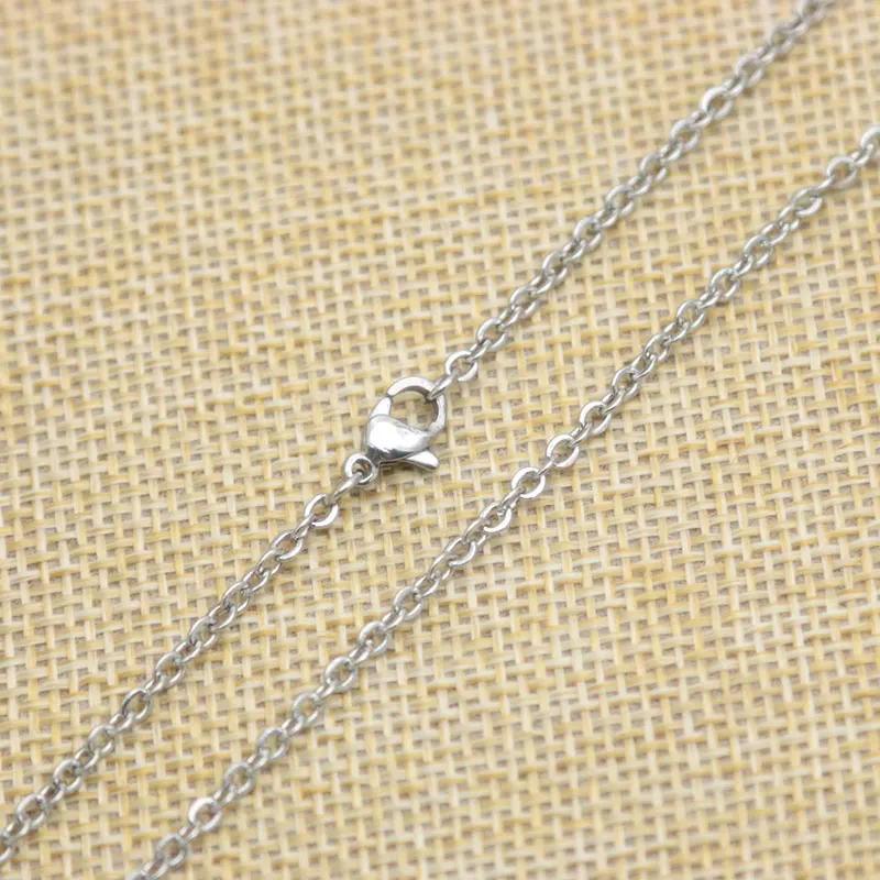 10 шт. серебристая овальная цепочка из нержавеющей стали ширина 2 4 мм 20 дюймов |