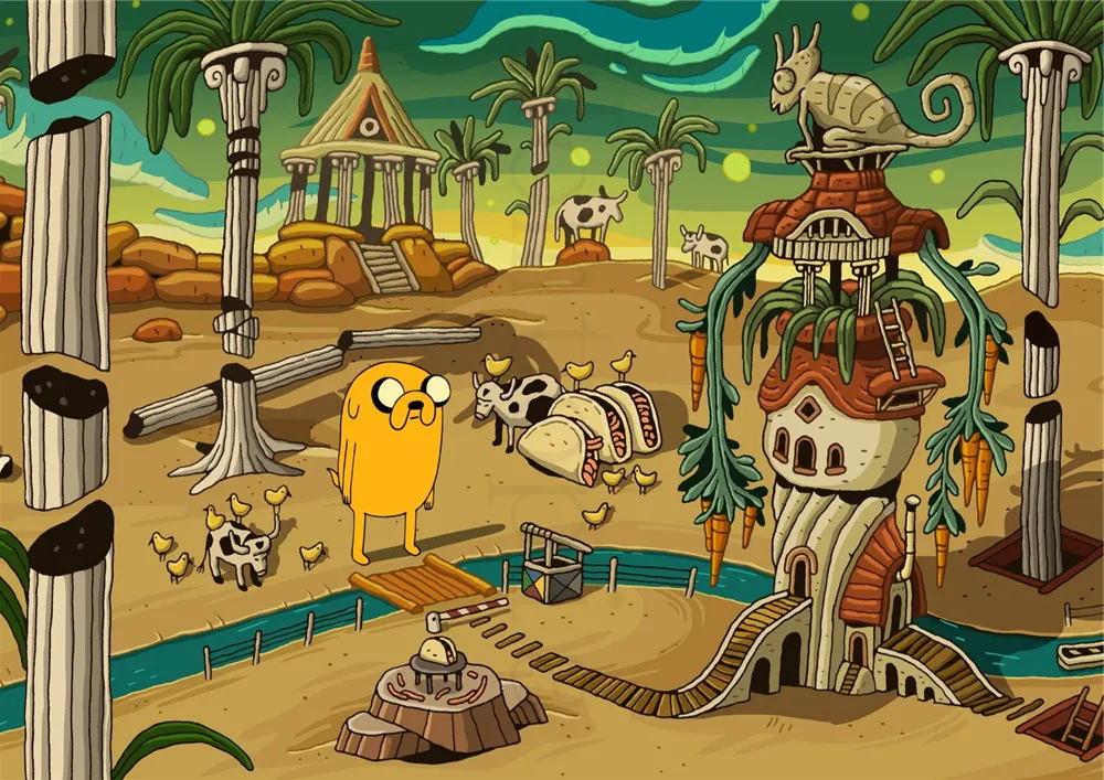 Темный хаки Adventure Time постеры, Мультяшные настенные наклейки, белая бумага с покрытием, принты для украшения дома, гостиной, спальни, бара, домашнего искусства, бренд - Цвет: Темный хаки