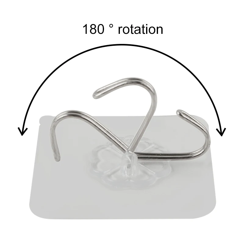 Delidge 4Pcs Bearing 3KG Adhesive Strong Wall Hook Lucky Clover Transparent Hooks Waterproof Kitchen Accessories Set | Дом и сад