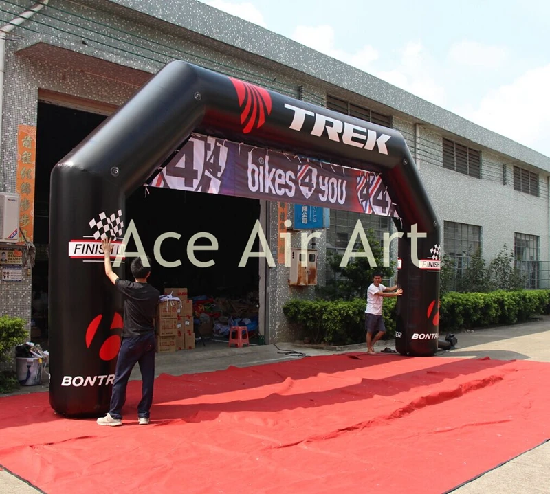 Черная надувная АРКА из ПВХ со съемным индивидуальным баннером для событий в