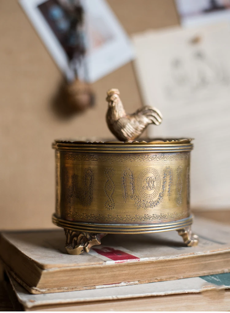 Американский Ретро Чистая медь пони кувшин для хранения стола украшения