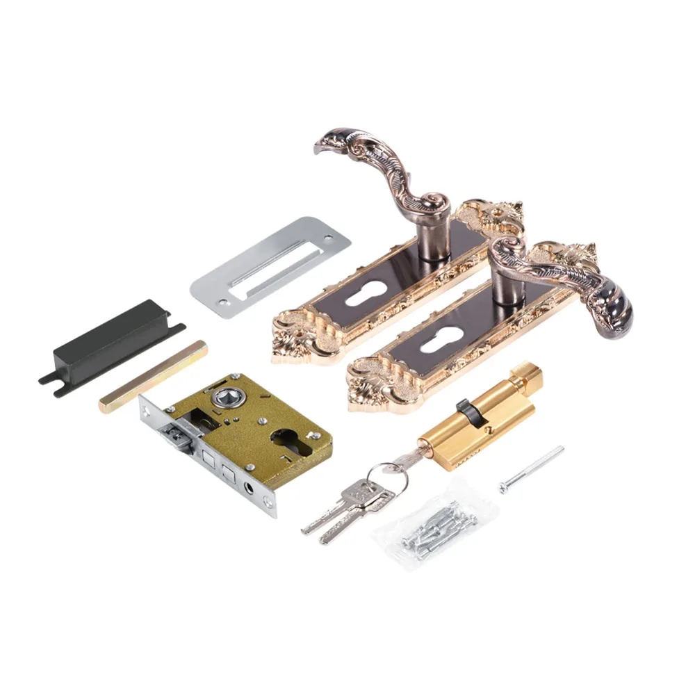 Винтажный дверной замок из алюминиевого сплава в европейском стиле ретро с