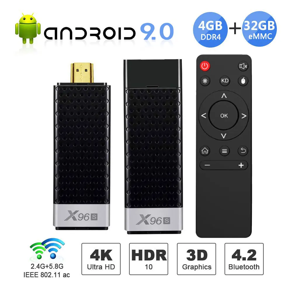 Мини-ПК X96S ТВ приставка Android 9,0 ТВ-карта DDR4 4 ГБ 32 ГБ Amlogic S905Y2 2,4/5G двойной wifi BT4.2 4K HD смарт-ТВ приставка PK H96 X96 MAX