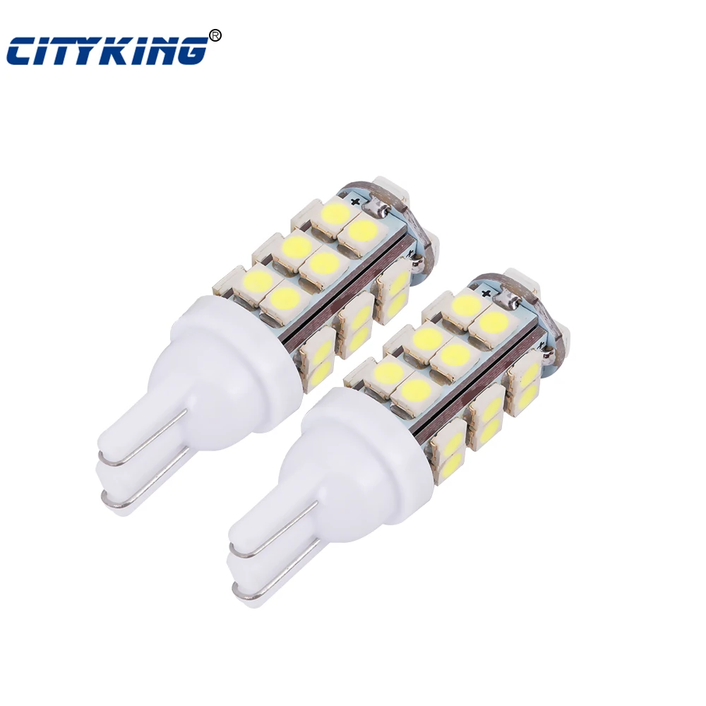 

500pcs T10 LED White light T10 28SMD 1210 3528 led W5W T10 28LED Car Side Marker light W5W 168 Wedge Door Instrument Side Bulb