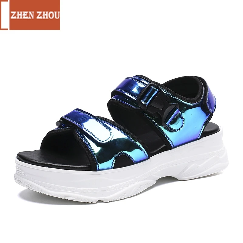 Женские сандалии zhen zhou модные повседневные на танкетке 5 см с пряжкой ремешке