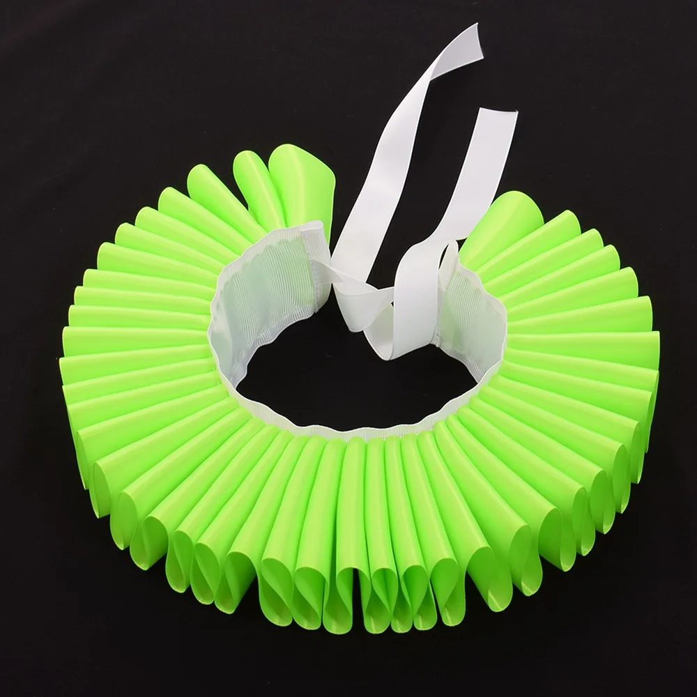 Bright Green Юниокс Викторианский косплей Гофрированные Шея Ruff Воротник Аксессуары Костюм - Цвет: Bright Green