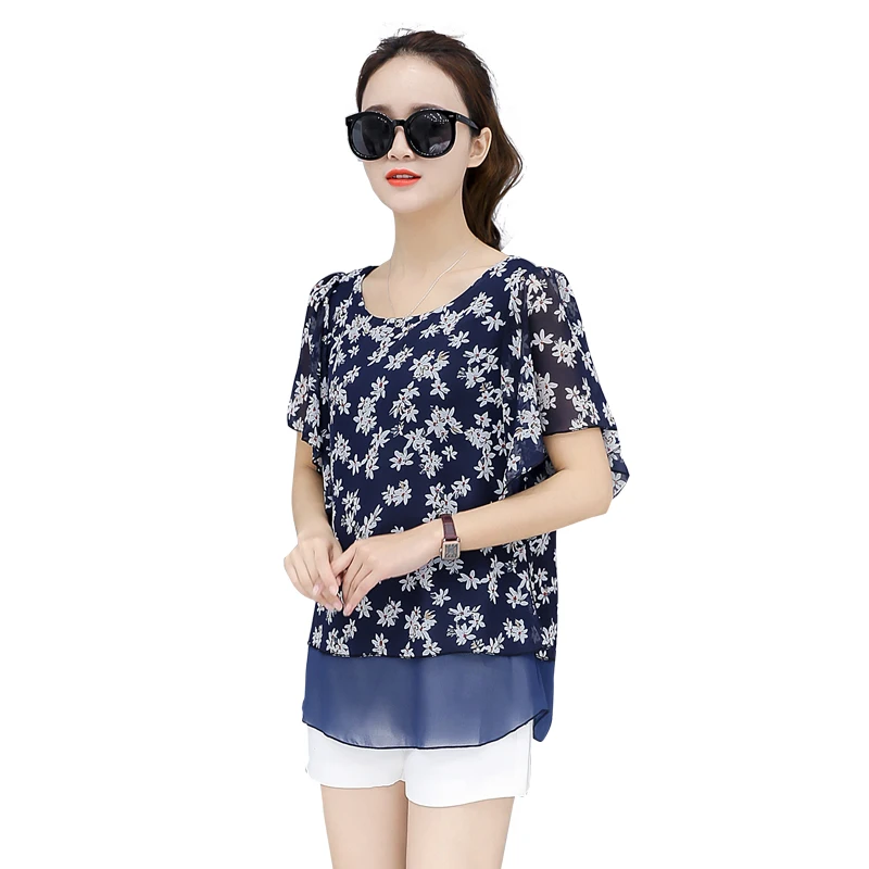 Женские офисные рубашки топы с цветочным принтом женские блузки летние 2018
