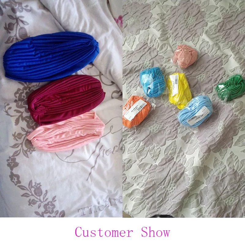 Bandanas Women Stretchy Turban Muslim Hat Headband Warp Female Chemo Hijab Knotted Indian Cap Adult Head Wrap for Women