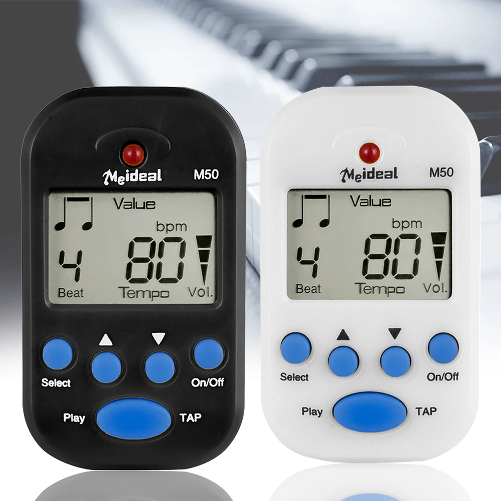 M50 Digital Tuner Guitar Metronome LCD Display Clip On Rhythm Piano Electronic Universal Violin Pitch Generator Mini Accessories