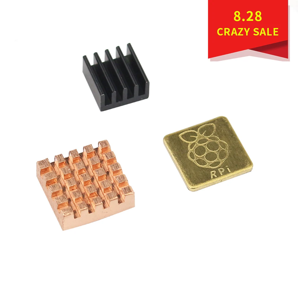 Теплоотвод Raspberry Pi 3 Model B + Plus 1 алюминий 2 Медь с логотипом охлаждающая подставка
