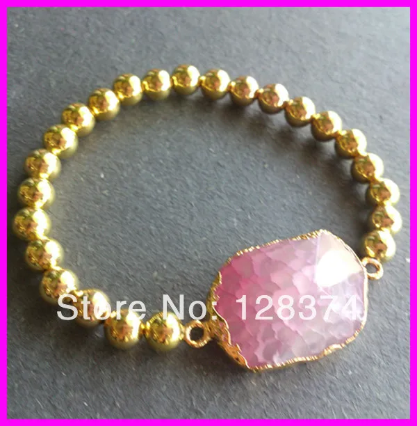 8 шт./лот уникальный роскошный дизайн позолоченные 4 мм медные бусины и природный