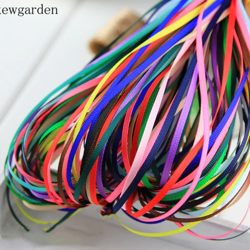Kewgarden 10 мм 6 мм 3 мм корсажная лента DIY бант атласная упаковочная лента вручную изготовленная лента Двусторонняя Riband 50 ярдов