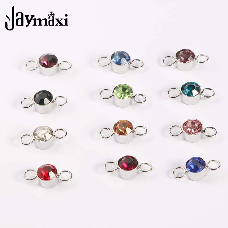 Шармы Jaymaxi из камня-талисмана для изготовления браслетов 12 дюймов круглые стразы
