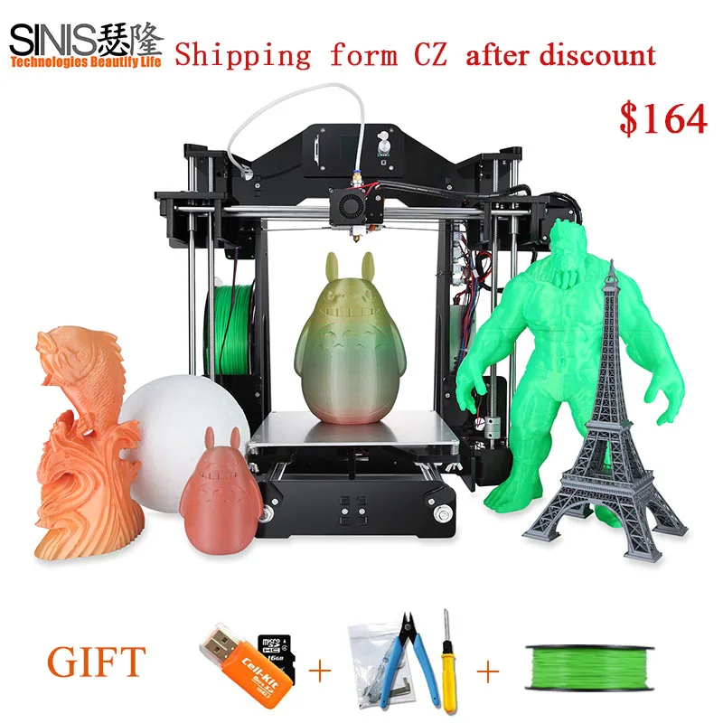 Upgraded i3 Sinis Z1 3d Printer 1.44&quot Screen Black Machine Reprap Smart Leveling 3D DIY Kit With PLA Filament | Компьютеры и офис