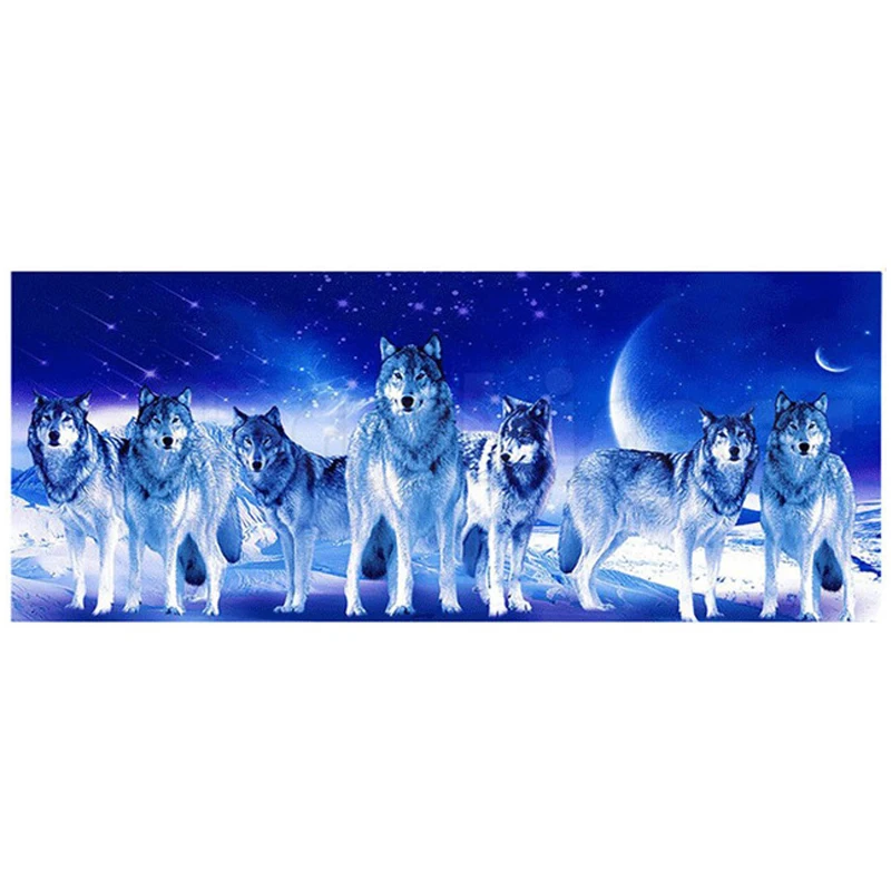 

Large 5D DIY Full Square Round Diamond Embroidery Moonlight wolves Cross Stitch Mosaic Diamond Painting Cross Stitch JS4391