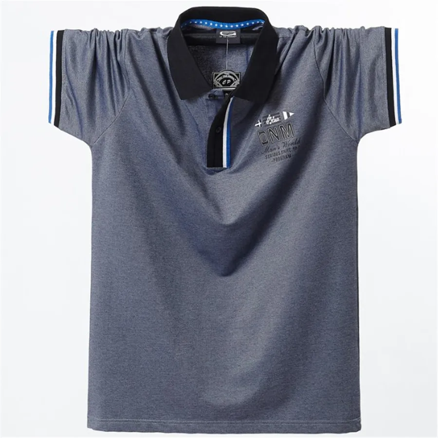 

Хлопковая футболка, мужская, летняя, повседневная, свободная, с коротким рукавом, отложным воротником, рубашки-поло для мужчин, размера плюс,...