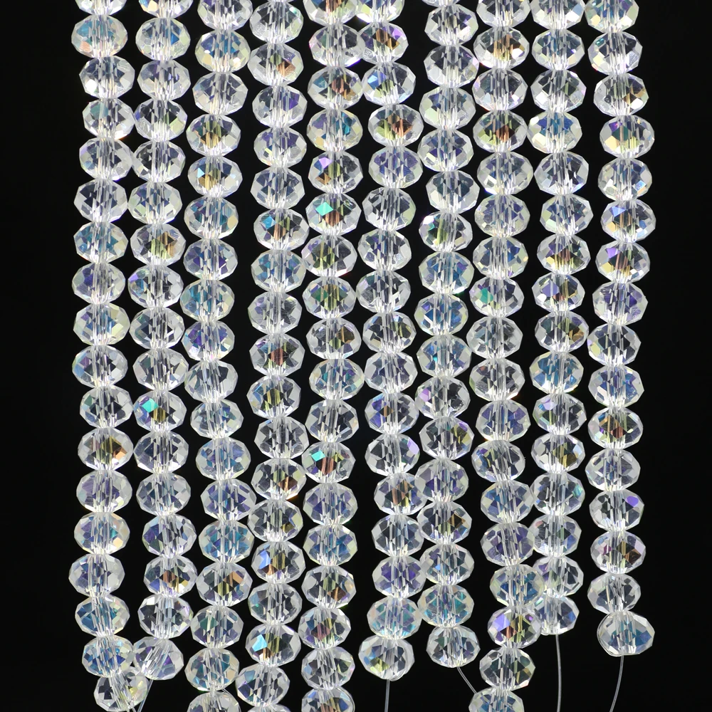 Круглые граненые стеклянные шарики ZHUBI прозрачные круглые для поделок ювелирных