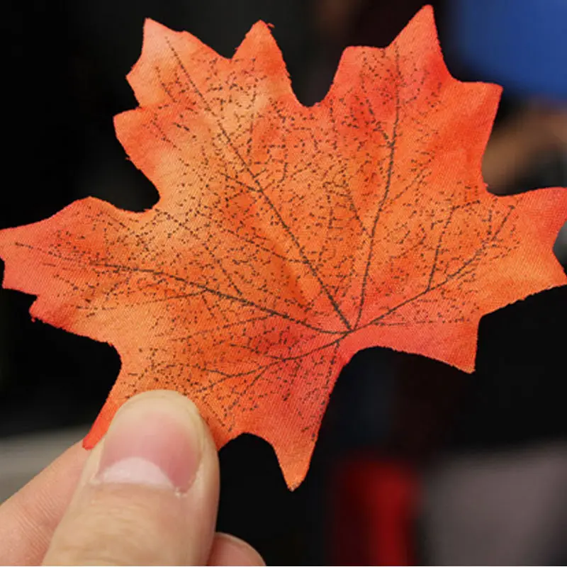 100 шт. Artidicial ткань с принтом кленовых листьев многоцветная Осенняя лист для