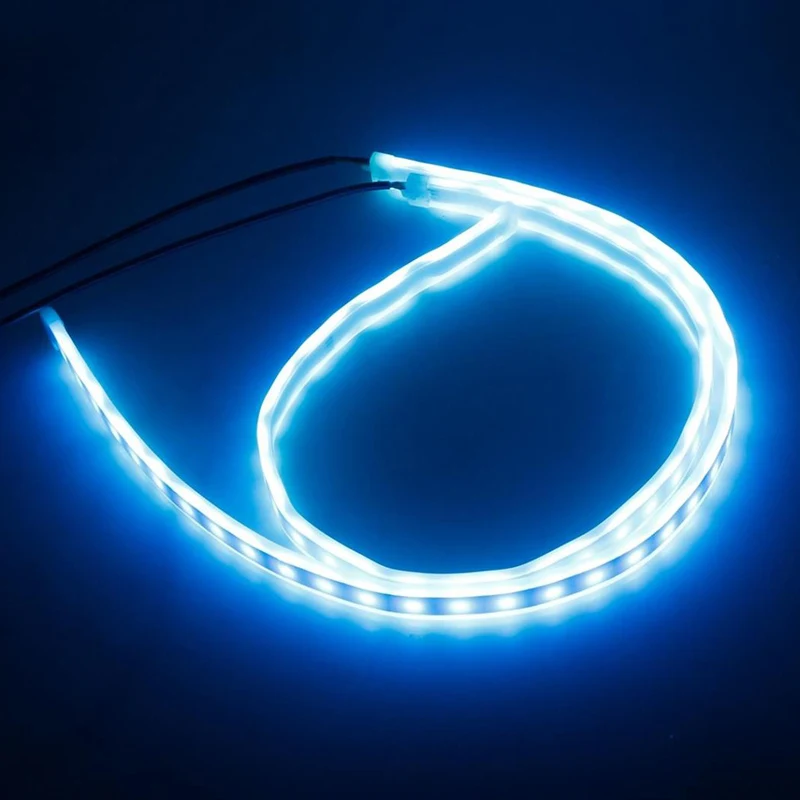 2 шт. RGB светодиодный светильник полоски для головы DRL Поворотный Светильник с